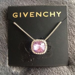 Givenchy Silver Necklace with Purple Pendant